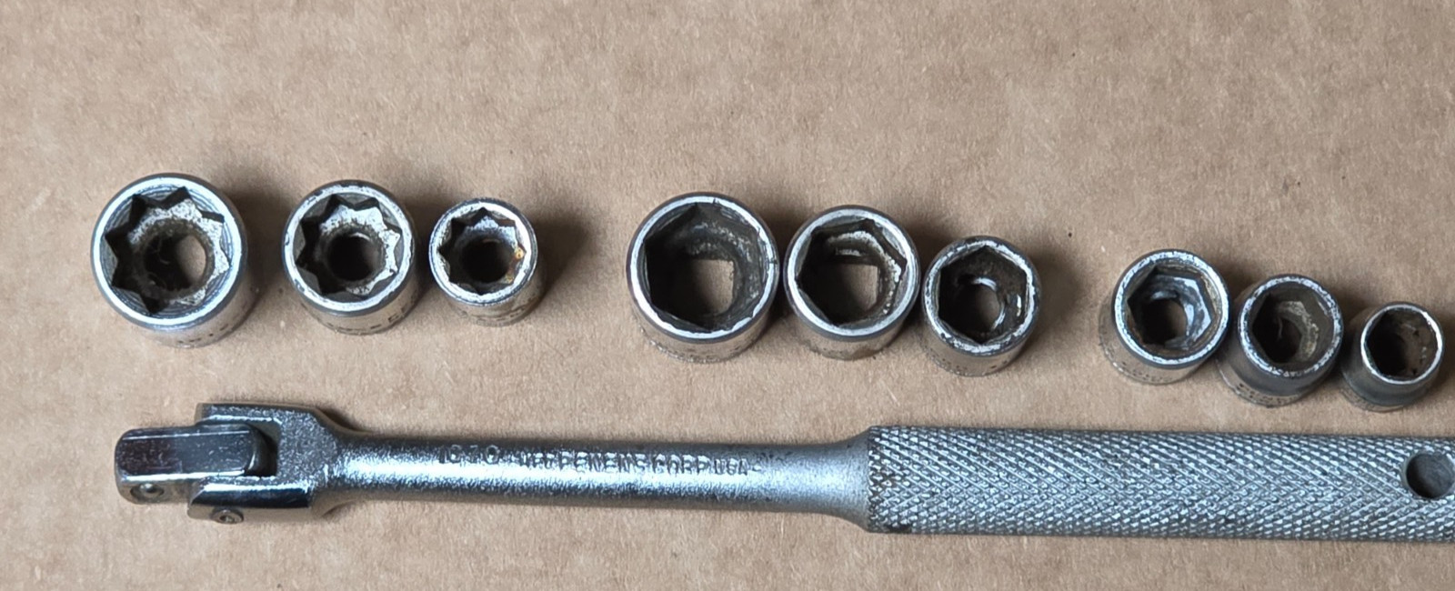Penens 10 Piece 1/4″ Drive Socket Set SAE Breaker Bar USA