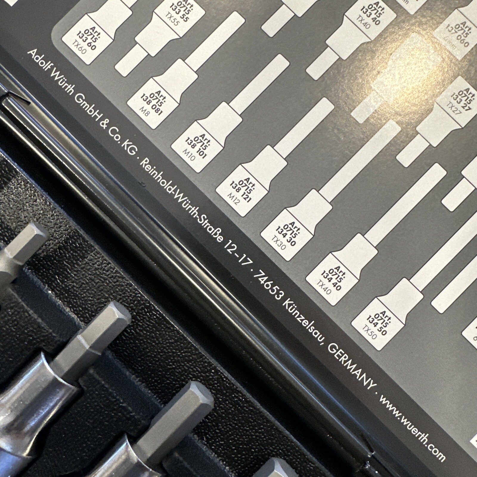 Wurth ZEBRA 1/2 Inch Torx, Multi-Point (12-Pt), & Allen Socket Set 31 Pc W/ Case