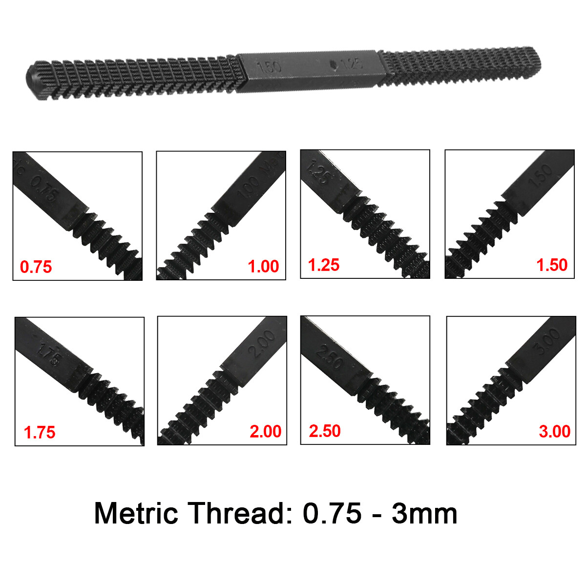 Metric Thread Restoration Repair Tool File Clean Damaged Threads 0.75 – 3mm