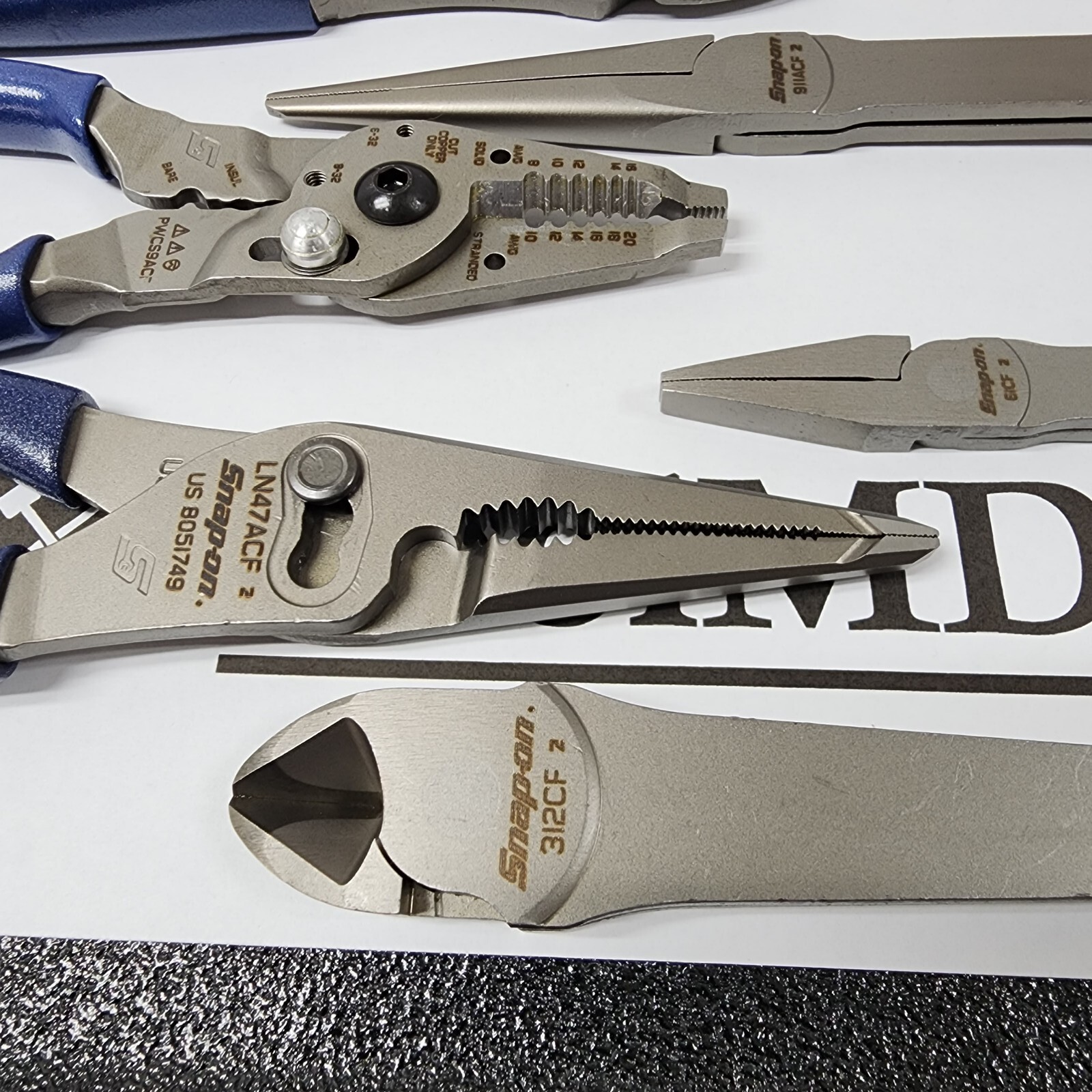 Snap-on Tools USA NEW 14pc POWER BLUE Master Plier/Cutter/Stripper Set LN47ACF