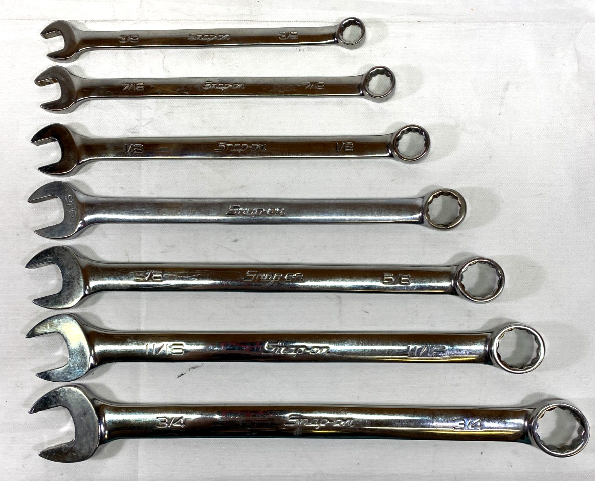 Snap On Combo Wrench 7 Piece Set OEX24B/22B/20B/I8A/I6B/I4B/I2B 3/4 to 3/8