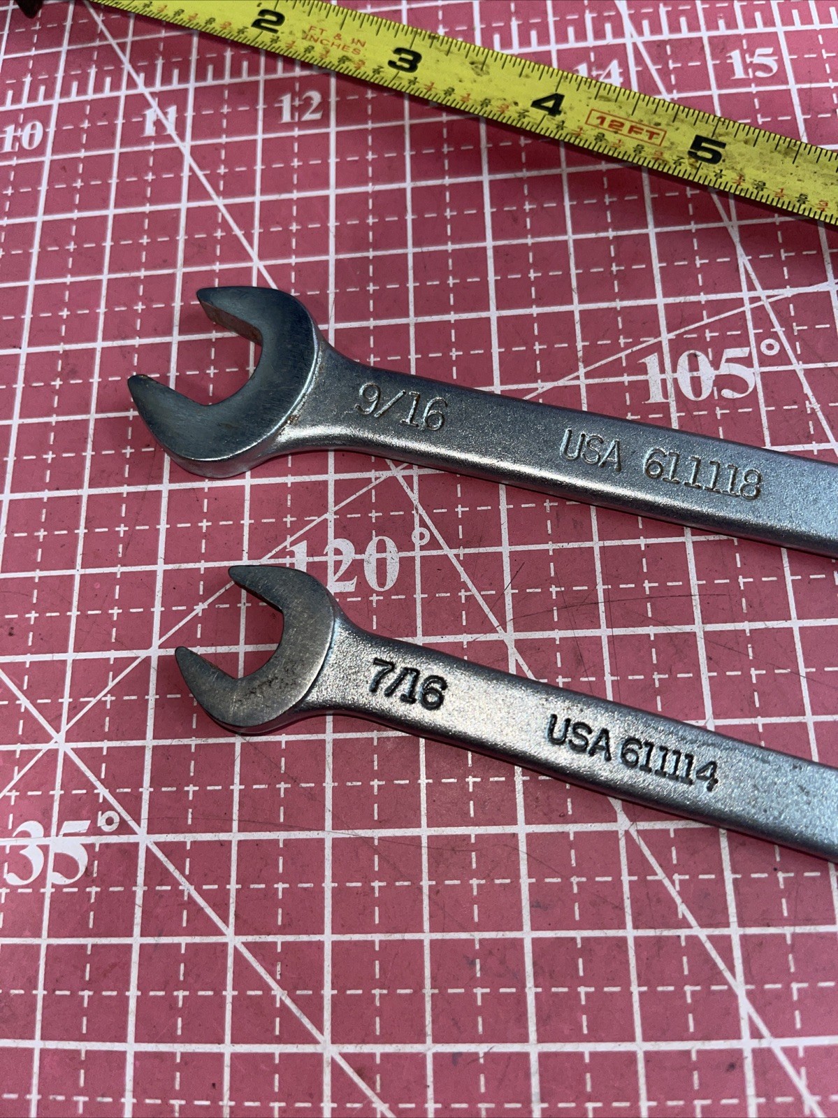 Easco USA 2 Piece SAE Open End Wrench Set 3/8 In – 9/16 In Vintage 3/8” – 9-16”