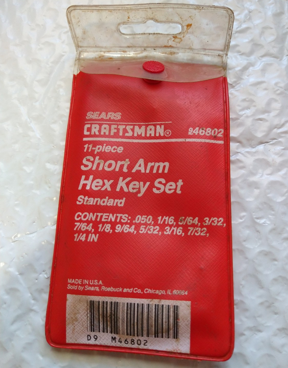 SEARS/CRAFTSMAN TOOLS 946802, ALLEN/HEX KEY SET, 9 PIECES.
