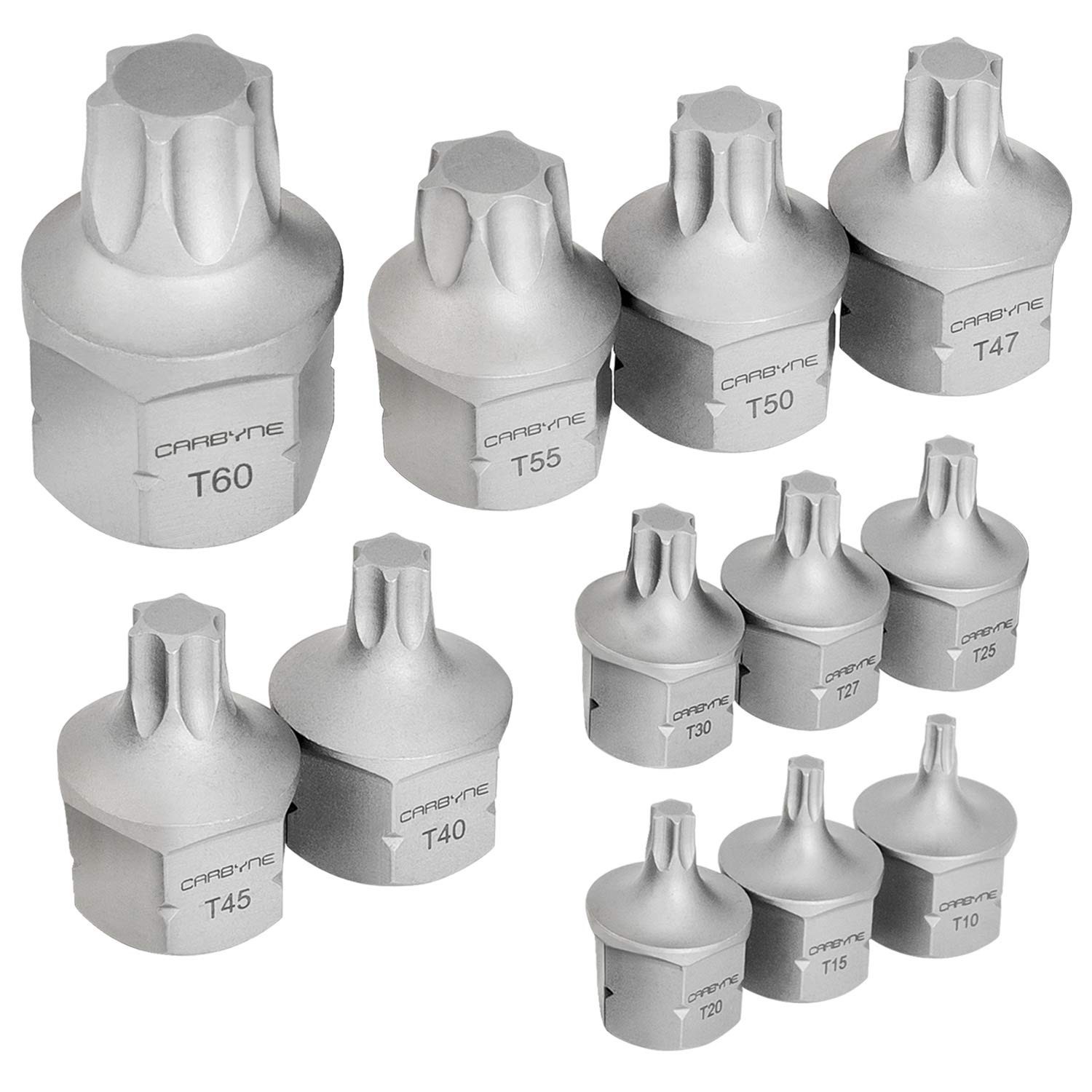 12-Piece Torx Bit Socket Set T10-T60, Low Profile S2 Steel, Dual Drive for Tight