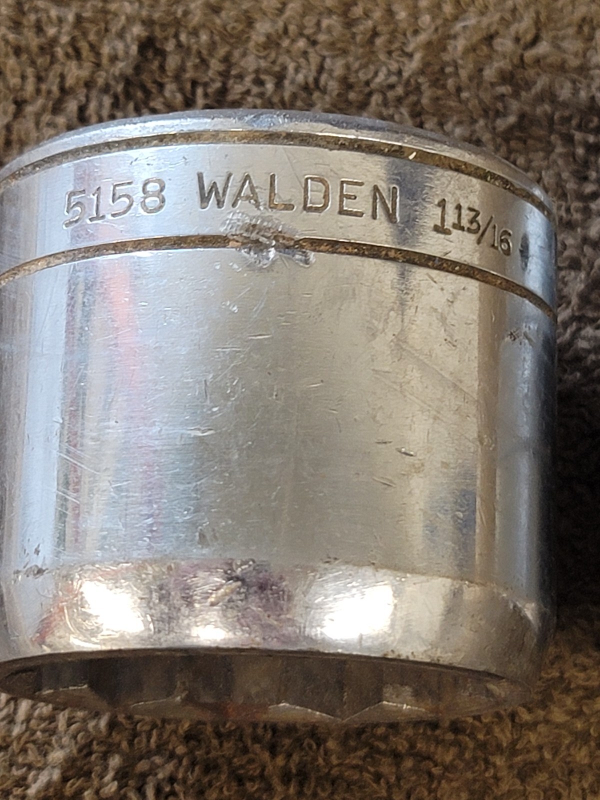 3 Walden sockets Sae 1/4″ 3/4″ Drive 1-13/16 1-3/16 7/32 12 Point 5158 5138 USA