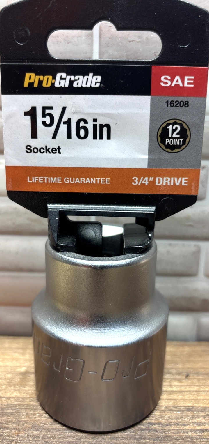 1-5/16″ Pro-Grade 3/4″ Drive 12-Point CR-V Socket, 16208, New, Free US Ship