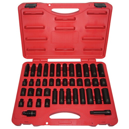 K Tool 37042 Impact Socket Set, 3/8″ Drive, 42 Piece, 5/16″ to 3/4″, 8mm to 19mm
