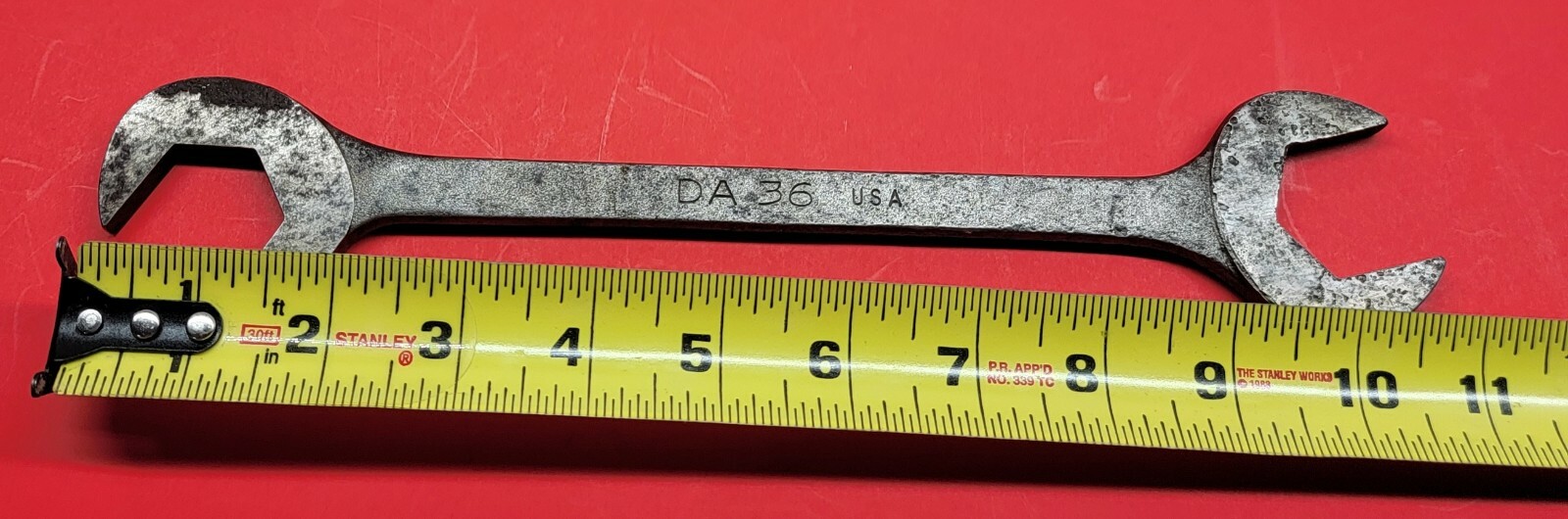 Vtg MAC Tools DA36 American SAE 1-1/8 Angle Head 4 Way Open End Wrench USA