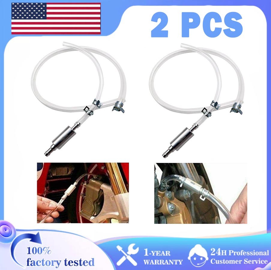 2 PCS Brake Bleeder Hose, One Way Check Valve Tube Bleeding Tool Kit Silver