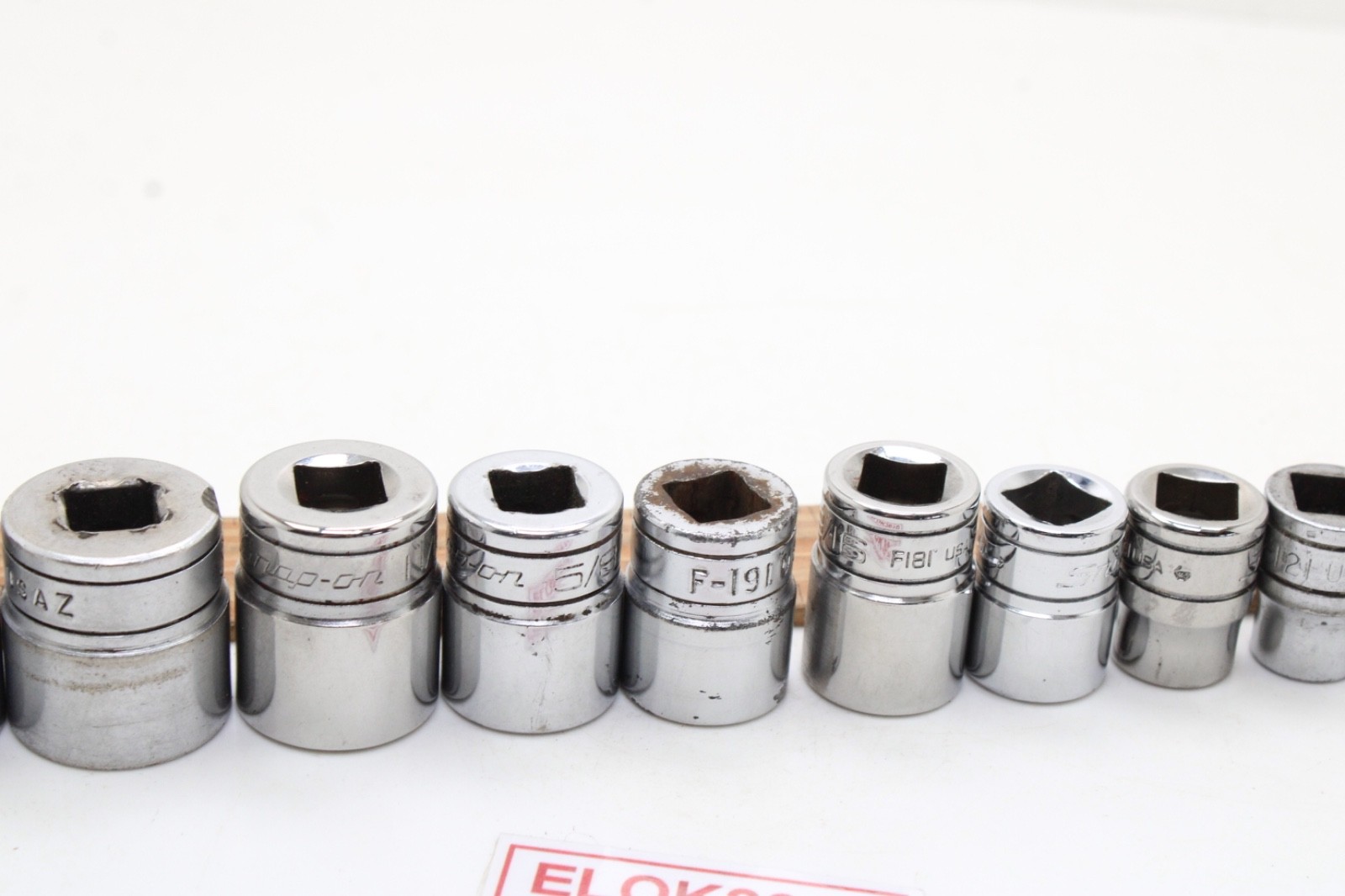 Snap-on F081 – F281 1/4-7/8″ 3/8″ Drive 12 Point 12 Piece SAE Chrome Set USA