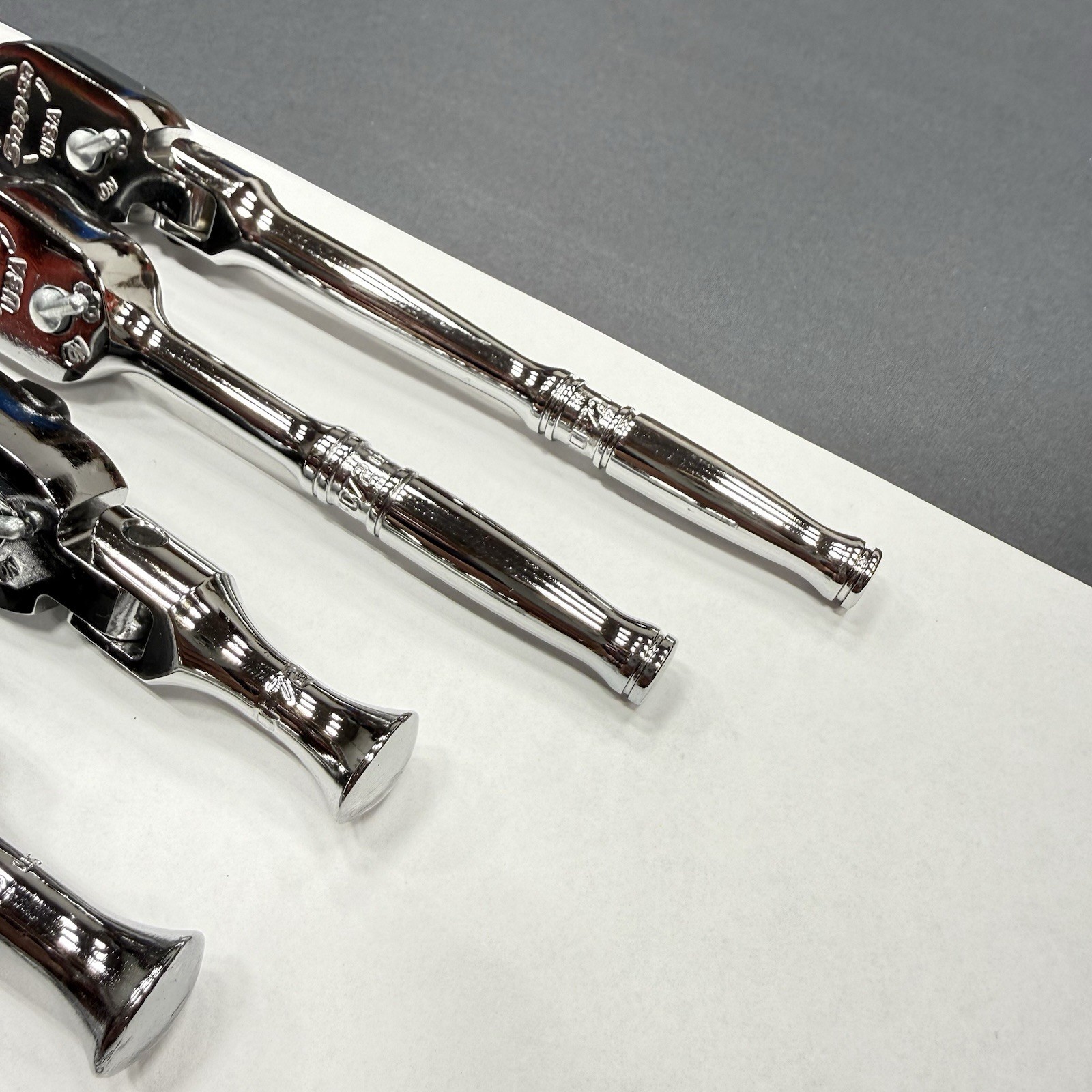 Snap-on Tools USA 4pc 3/8″ Drive Chrome Handle COMPACT Body Ratchet Set FKC72