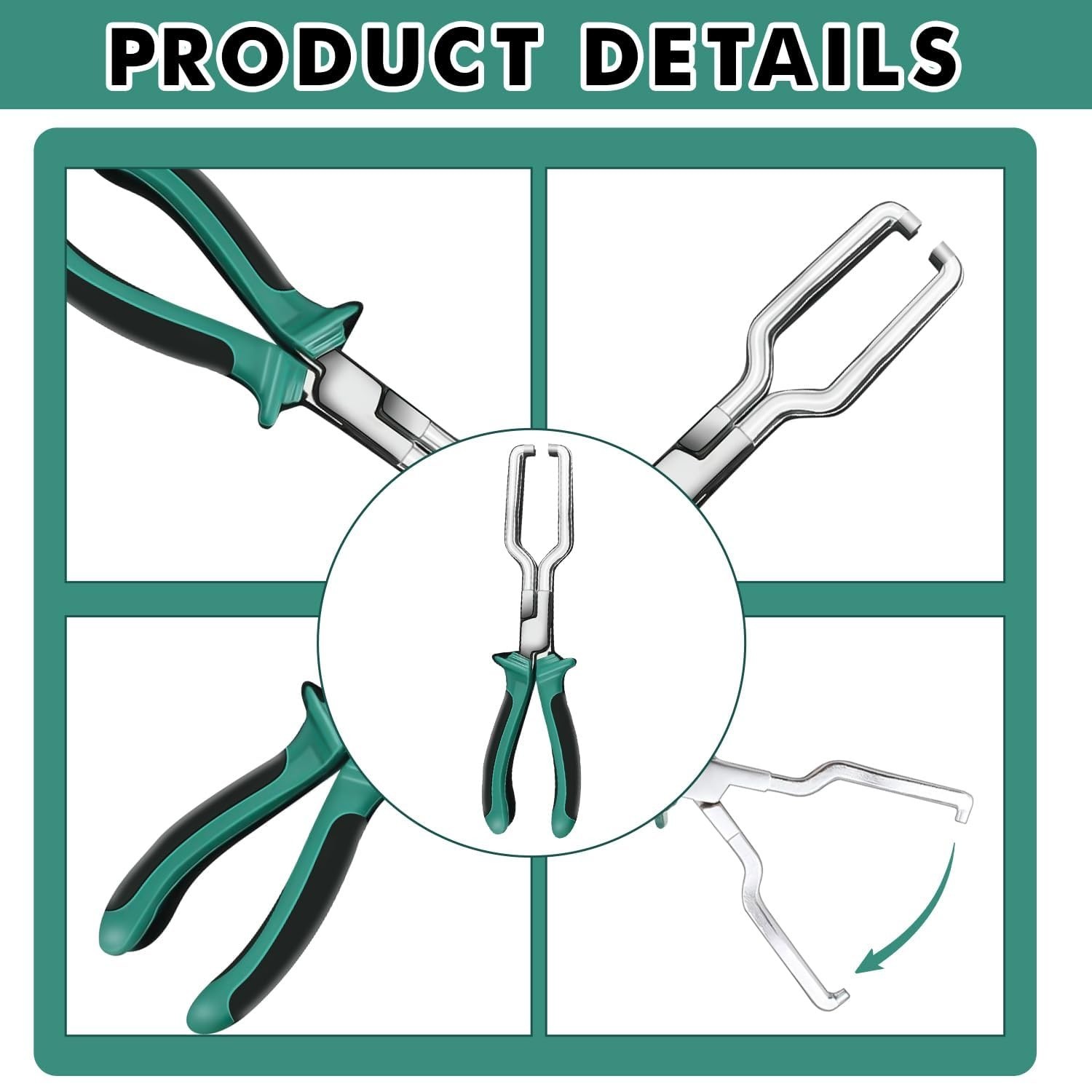 9Inch Electrical Disconnect Pliers Fuel Line Clip Spark Plug Repair Tool 2-Pack