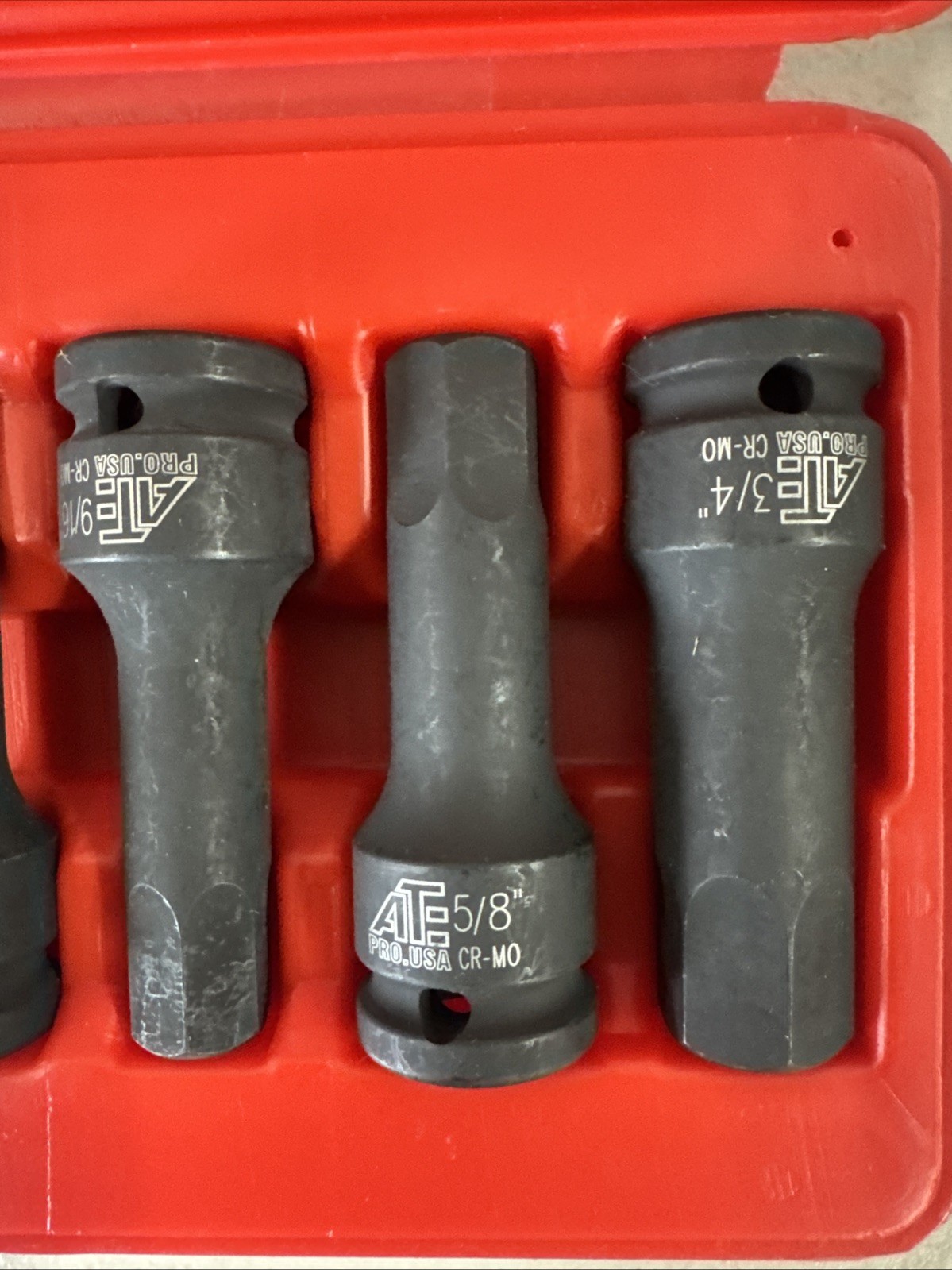ATE 8pc 1/2 DR. (CR-MO) SAE Hex Imapct Socket Bit Set/Professional Quality Tool