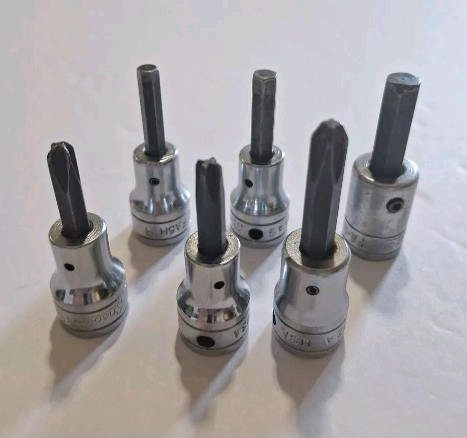 Snap on 6 Piece HEX & Phillips Misc Drive Sockets 3/8″ Drive