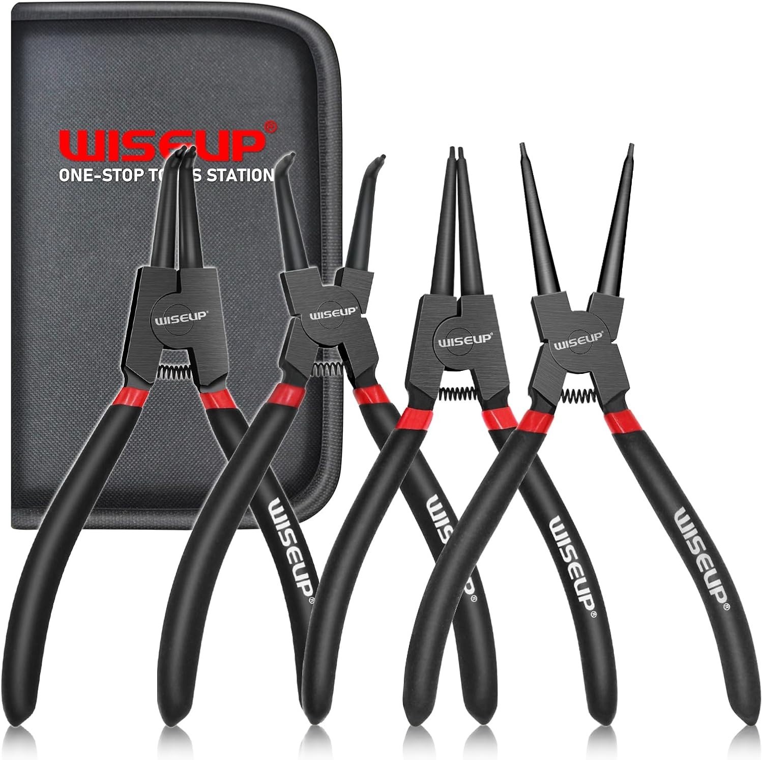 7 Inch Heavy Duty C-Clip Removal Pliers Set – 4PCS with Anti-Slip Handle