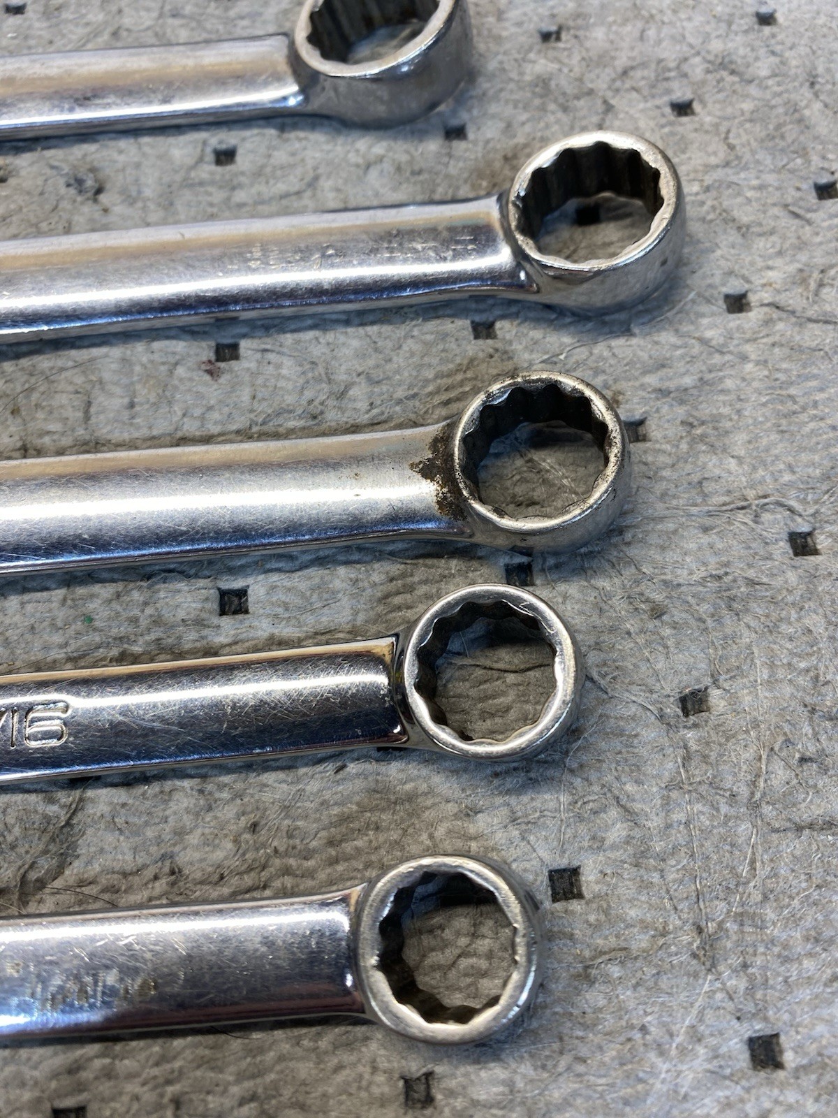 Snap On Wrench Set Lot Of 7. 7/8- 13/16-3/4-11/16-5/8-9/16-1/2