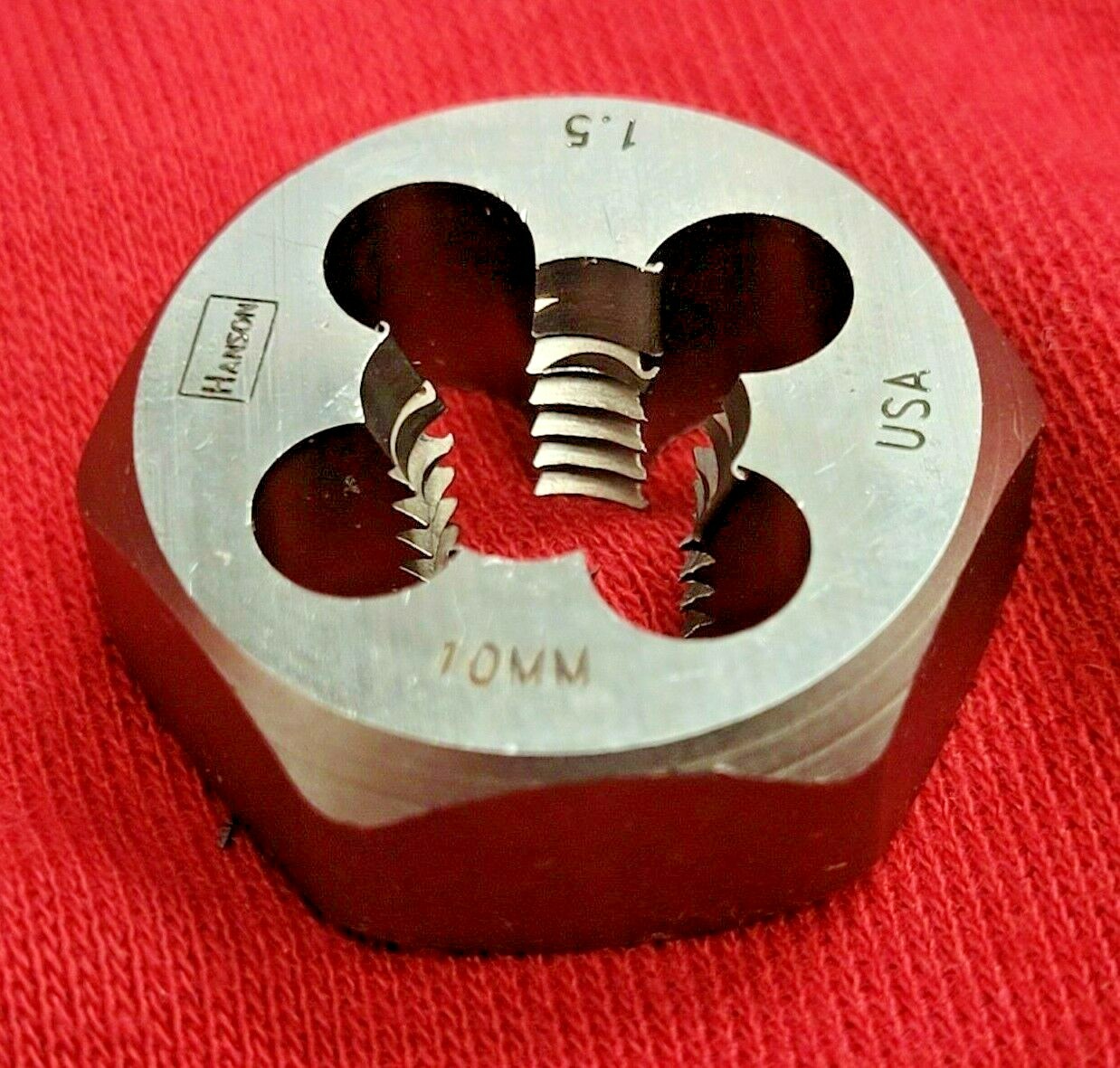 M10 X 1.5 Metric 1″ Hex Die Irwin Hanson 6640 10MM Carbon Steel USA RH Rethread