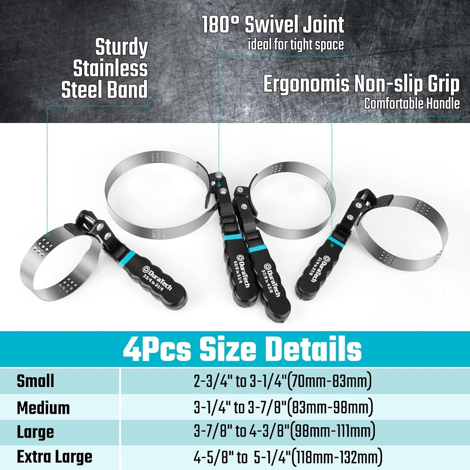 Professional Stainless Steel Oil Filter Tool Set