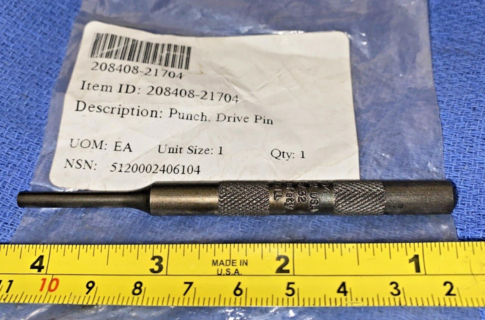 21740 MAYHEW 475 5/32 INCH Punch Pin Type NEW MADE IN USA GOVT SURP