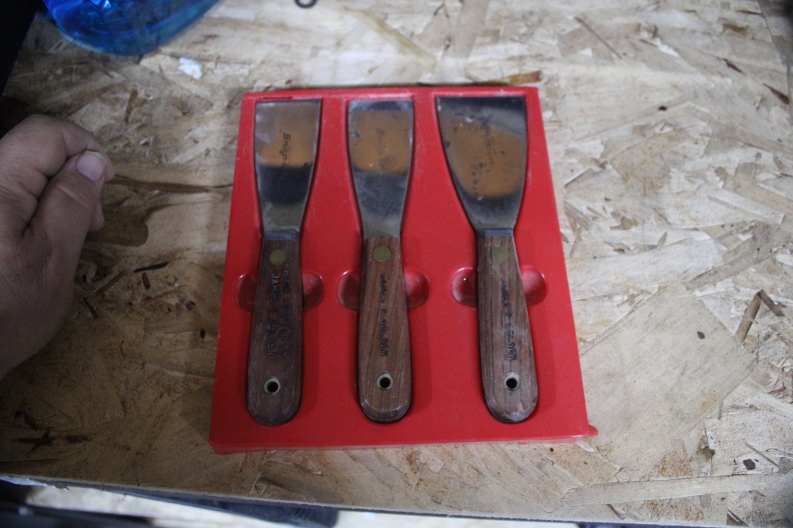 SNAP ON 3 PIECE GASKET SCRAPPER PK33, PK32, PK30 CHISEL WALNUT HANDLES