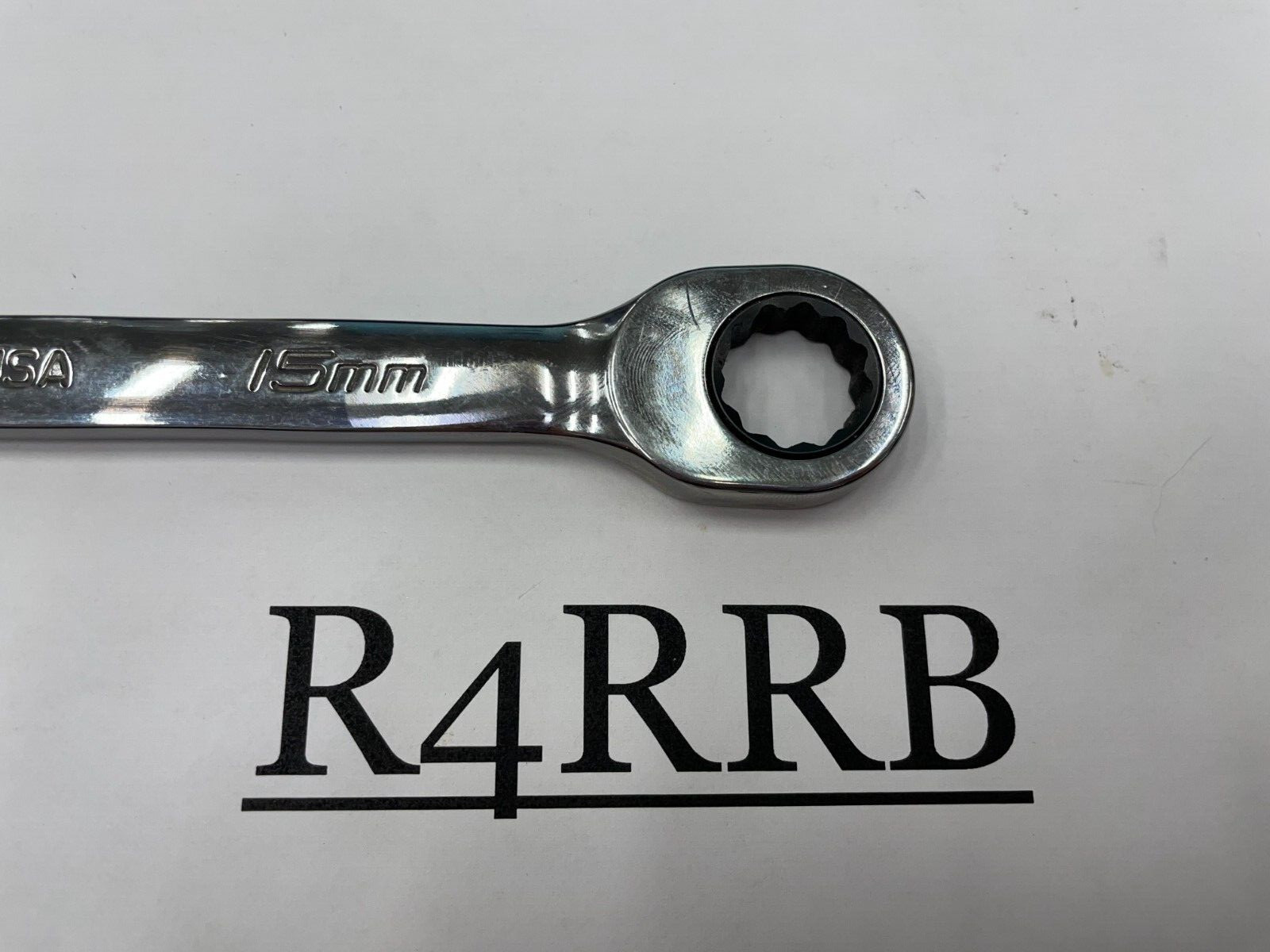 Snap-on Tools NEW 15mm Metric 0° Non-Reversing Ratcheting Combo Wrench SOXRM15