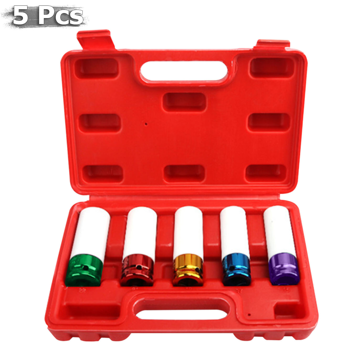 5 PCS Set 1/2” Inch Impact Drive Lug Nut Socket Non-Marring Thin Walled