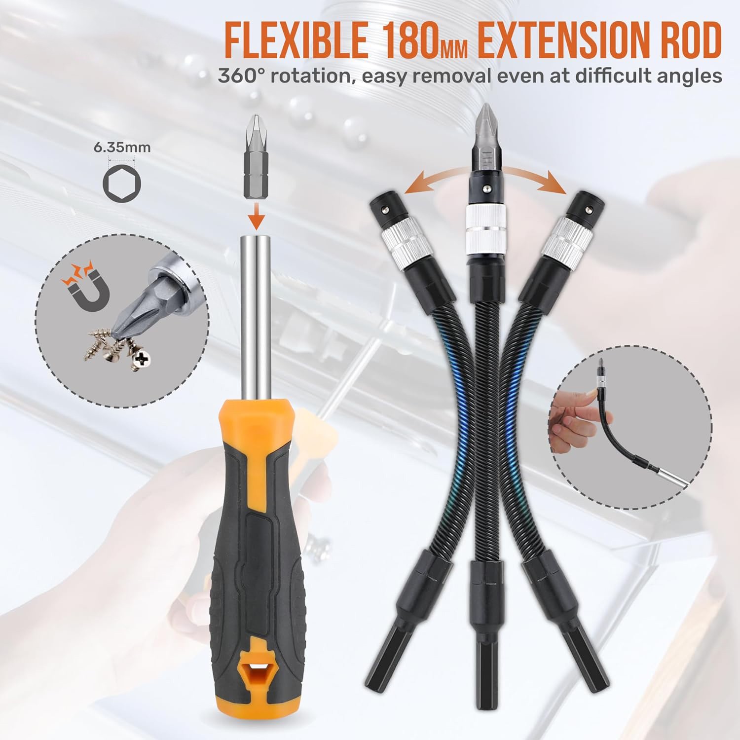 73pc Magnetic Screwdriver & Hex Torx Screw Bit Set Precision Extension Handle US