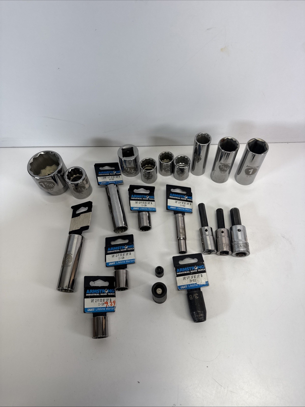 Armstrong USA Socket Lot 21pc Mixed Drive SAE Metric Various Sizes