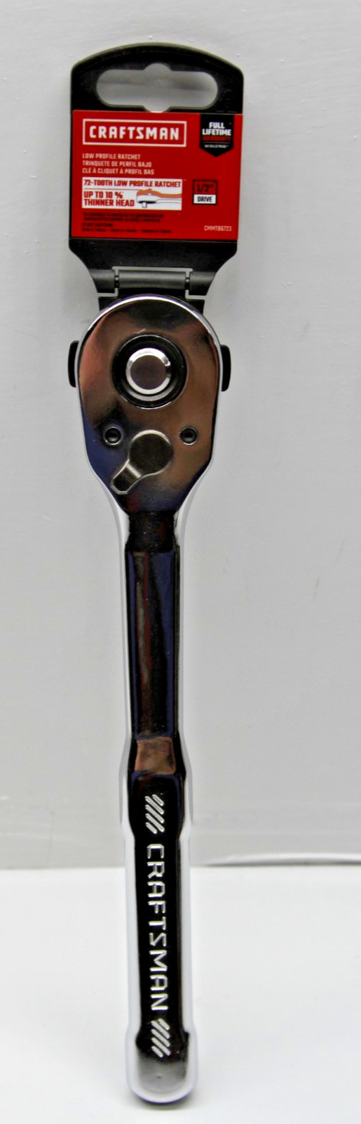 CRAFTSMAN Low Profile Ratchet, 1/2 Inch Drive, 72 Tooth (CMMT86723)