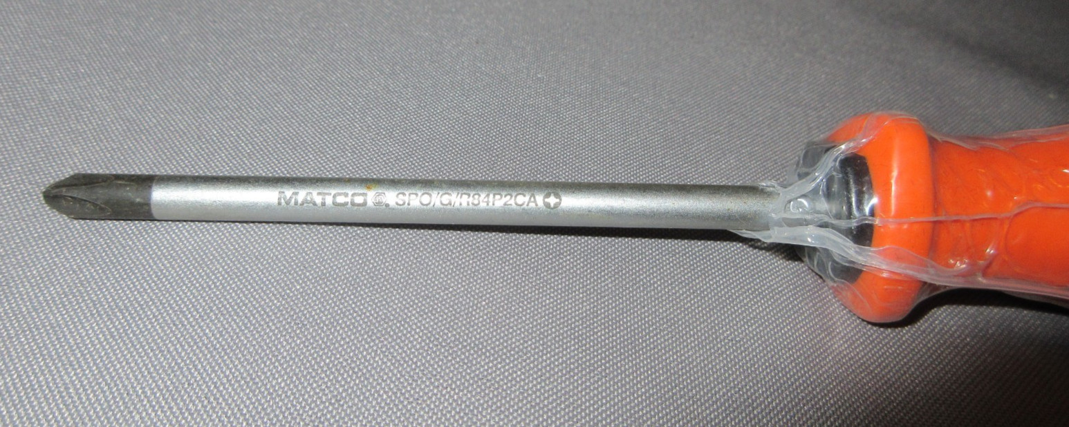 Matco Tools SPO/G/R/84P2CA #2 Phillips Screwdriver 4″ Orange NOS