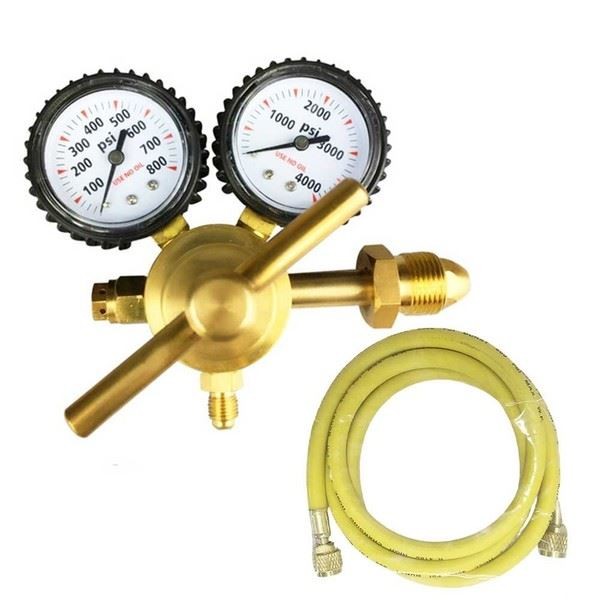 HVAC Nitrogen Regulator Pressure Tester 0800 PSI 14 Inch with Long Hose CGA580