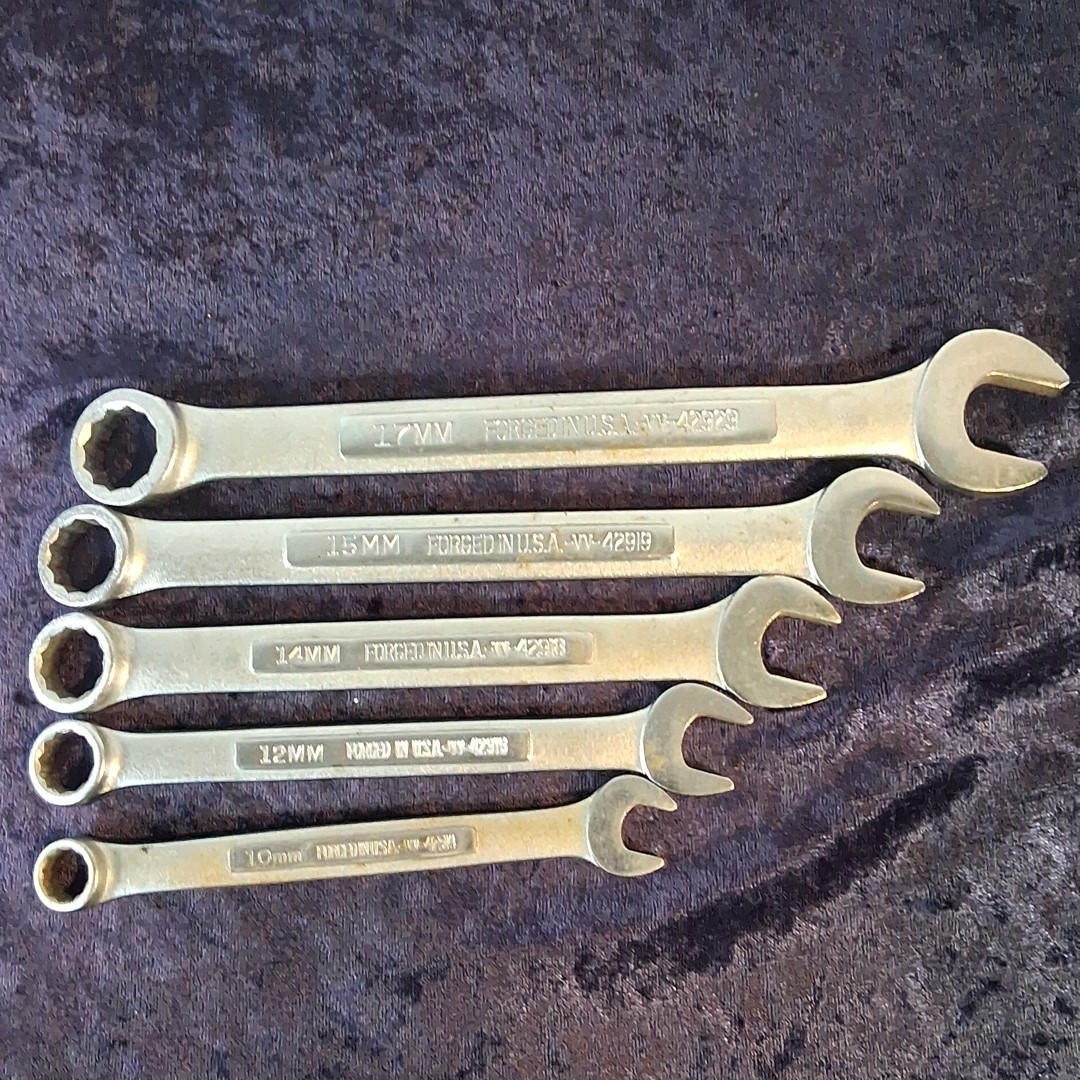 Craftsman 5 Pc Combination Metric Wrenches 10, 12, 14 15, 17mm VV Series
