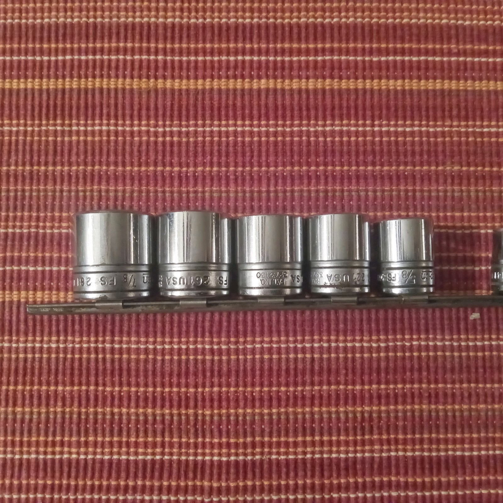 Snap On FS Series 3/8″ Drive Socket Set 6 Point 1/4″ To 7/8″ Missing 1/2″