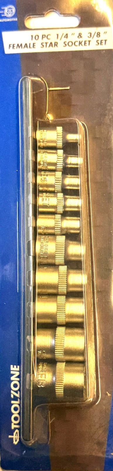 10pc Female Torx Star Socket 1/4″ dr E4 E5 E6 E7 E8 3/8″ dr E10 E12 E14 E16 E18