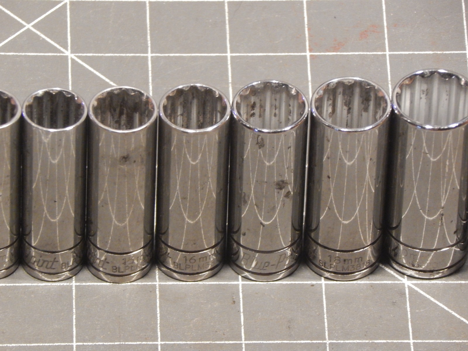Blue Point 13 OF 15 Pc Metric 3/8″ Drive Deep Socket Set 10MM 24MM 12Pt Dr