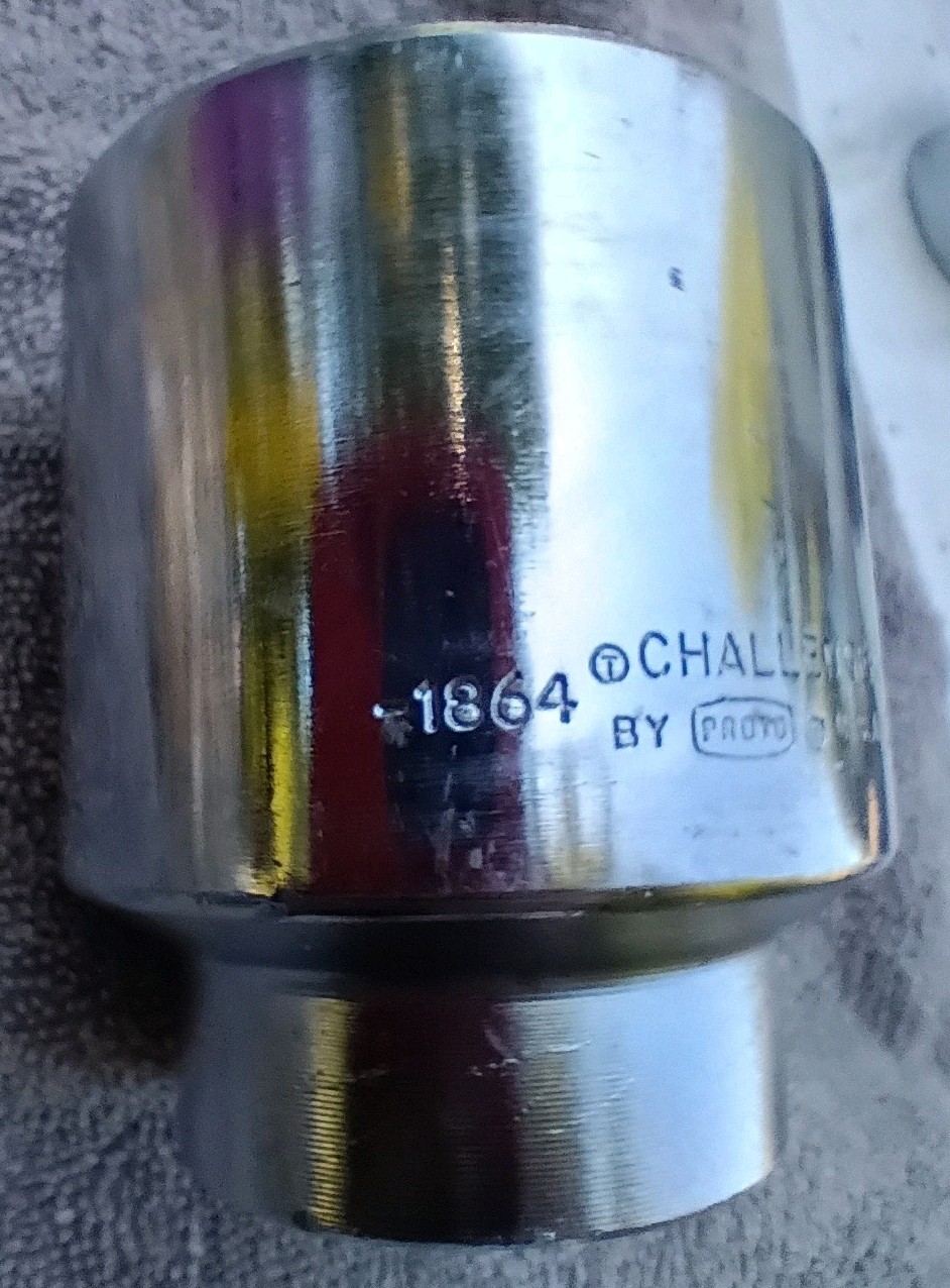 NEW OLD STOCK Challenger Proto 1864 2″ 12pt 3/4″ Drive Chrome Socket