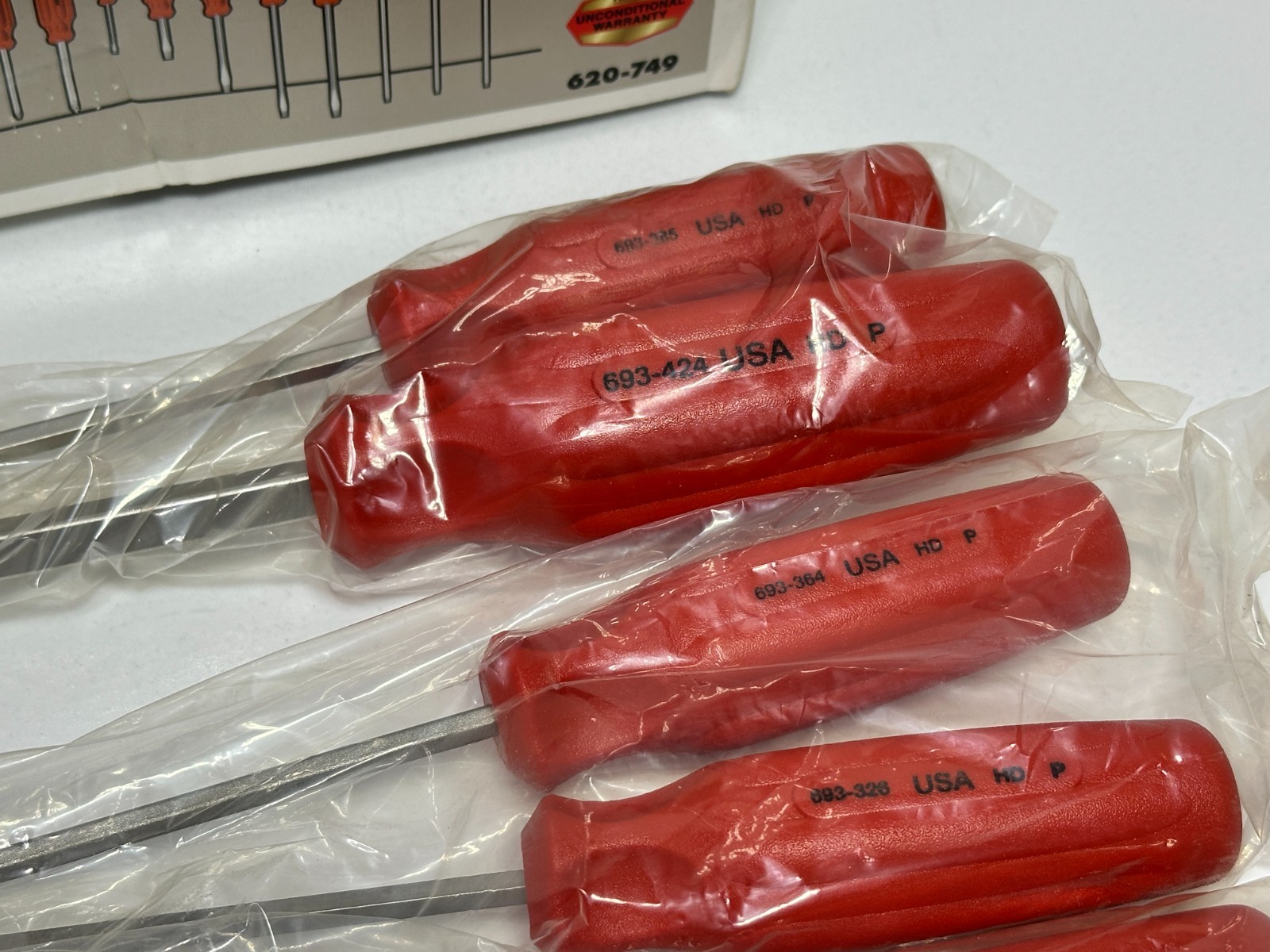 NOS RIDGID Tools USA (Rare) 620-749 12pc Red-Orange Handle Screwdriver Set, Box