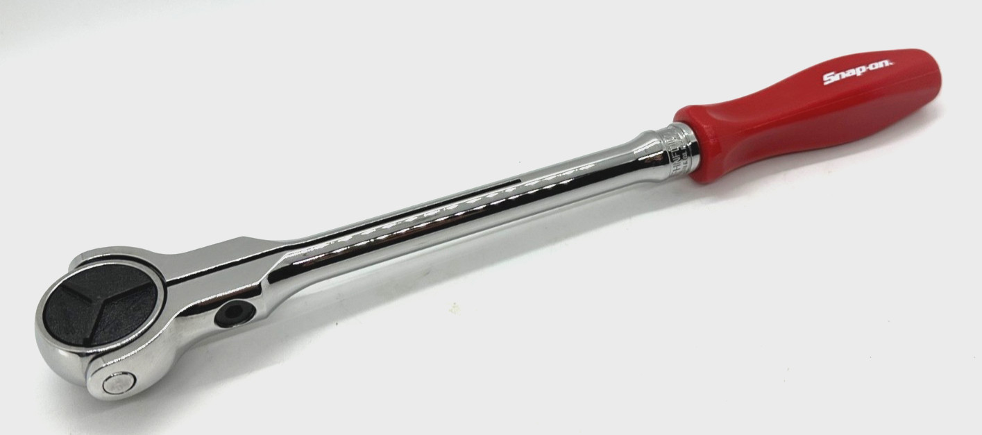 🇺🇸 Snap On Tools 3/8″ DR Ratchet RED Socket Wrench Round Swivel Head 11″ Long