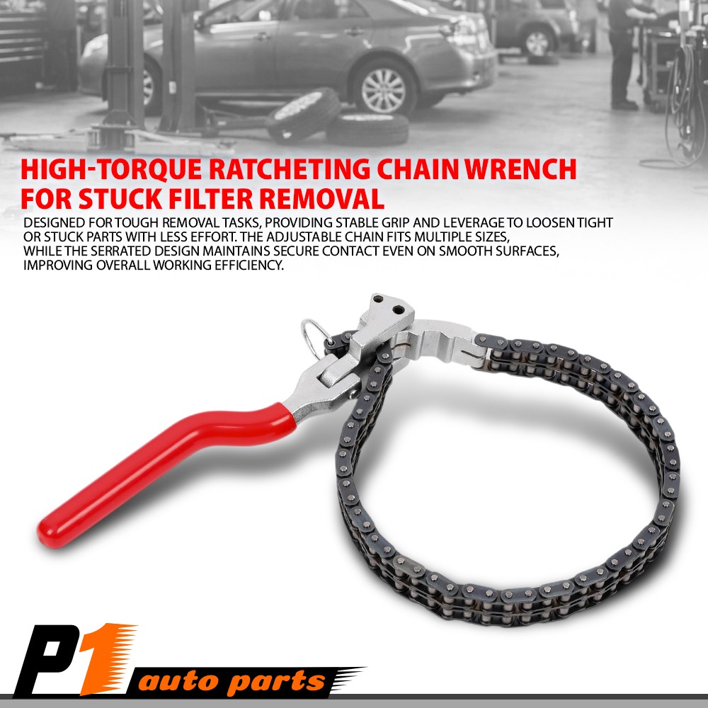 Heavy-Duty Ratcheting Chain Wrench Oil Filter Change Pipe Fittings 60-160mm