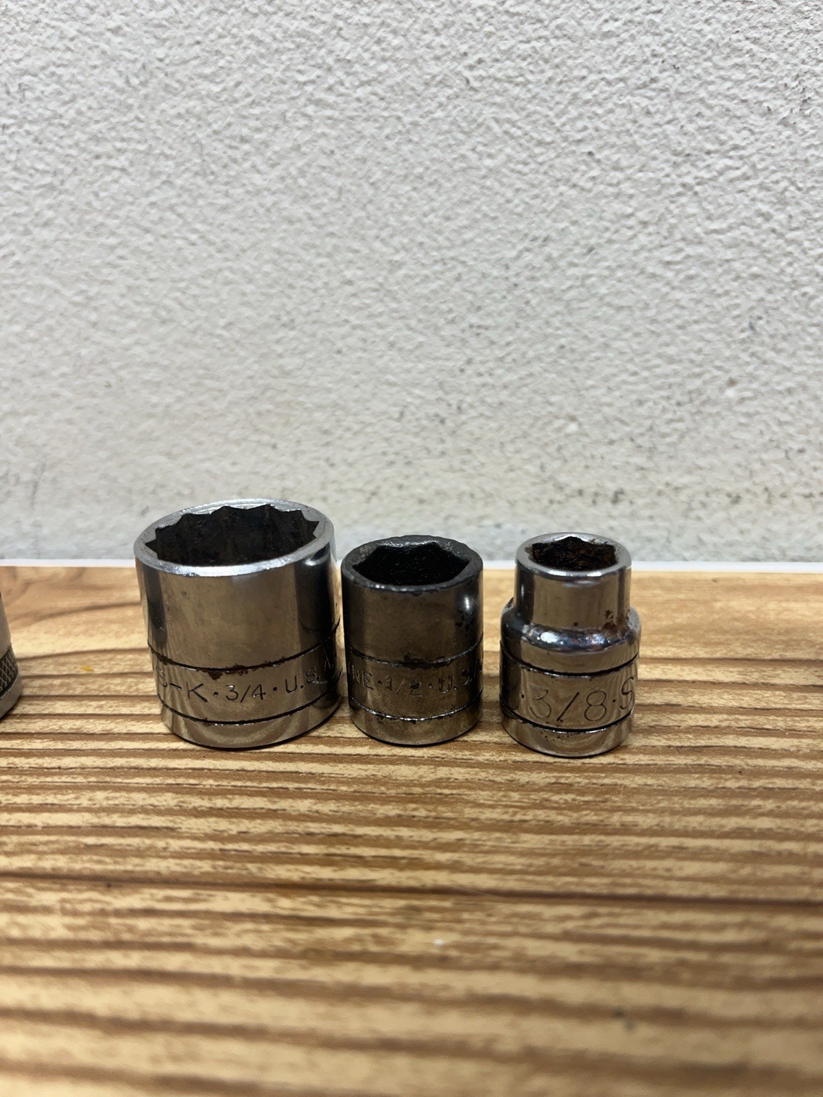9 PC. VTG S-K Sockets Mixed Misc 1/4-3/8-1/2” DRIVE SOCKET Deep & Short U.S.A.