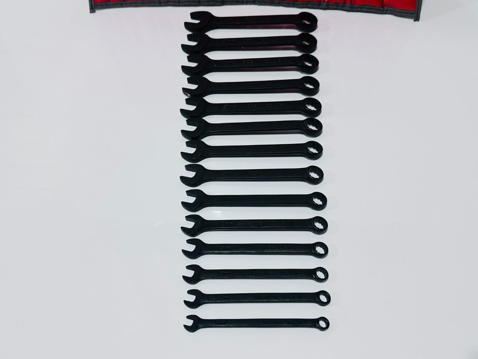 Snap-On USA 14pc Metric GOEXM Industrial Short Combination Wrench Set – 6mm-19mm