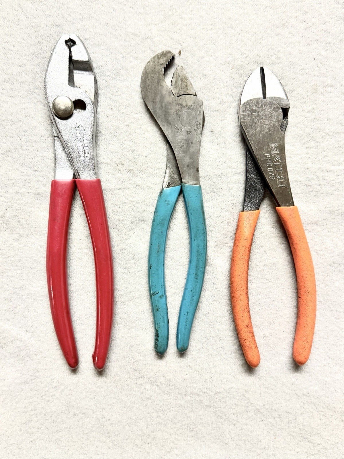 Blue Point By Snap On Pliers Lot Matco Cutters Proto Hose Clamp Mechanic Tools