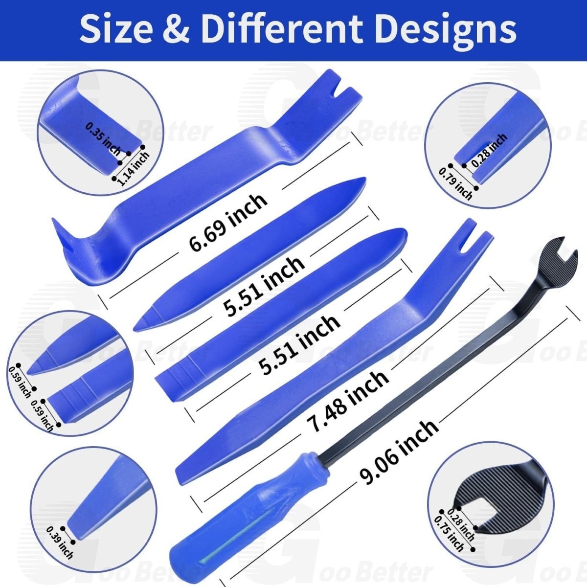 5Pcs Car Trim Removal Tool Kit Pry Bar Panel Door Clip Hand Tools