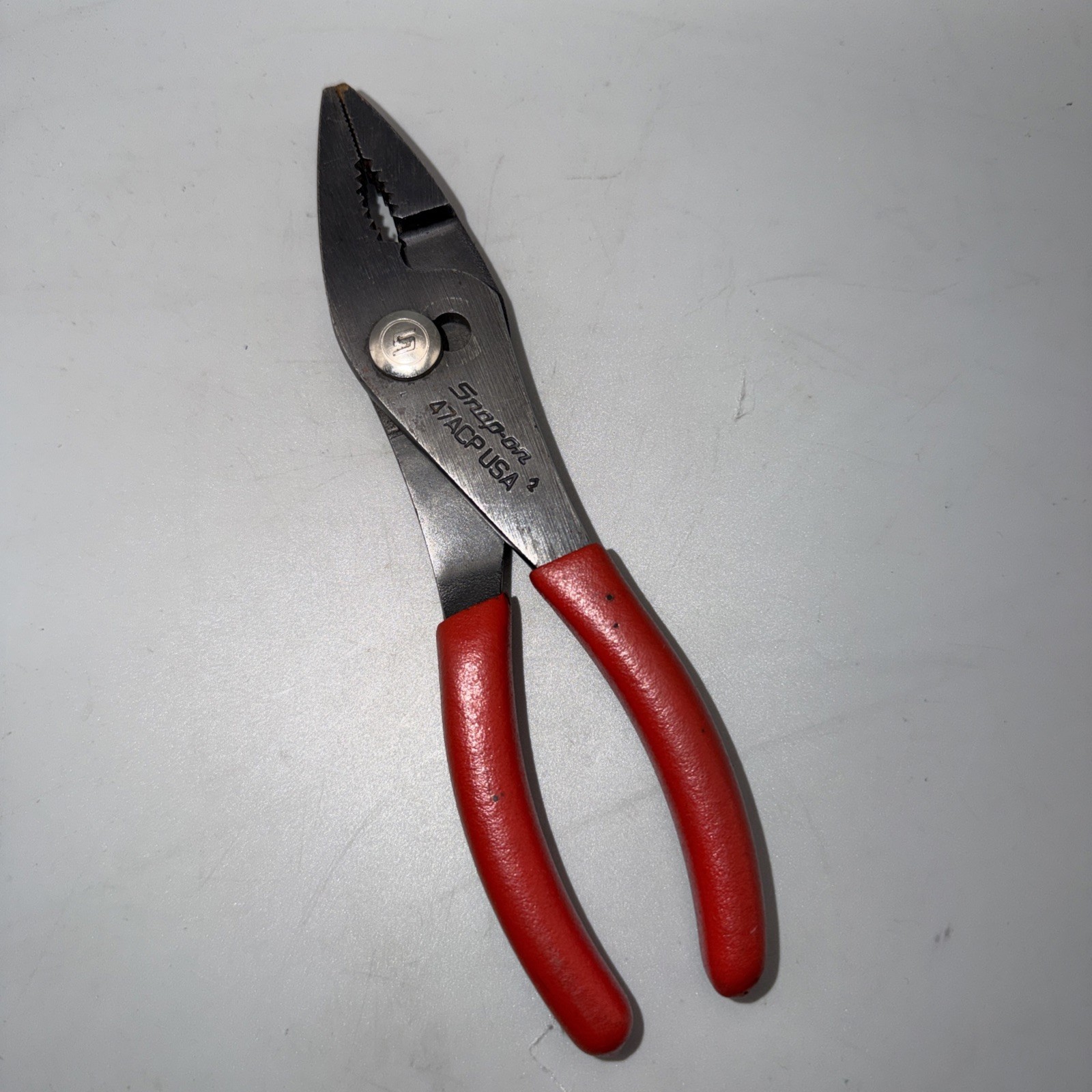 Snap on 47ACP 7.5″ Slip Joint Red Handle Pliers USA