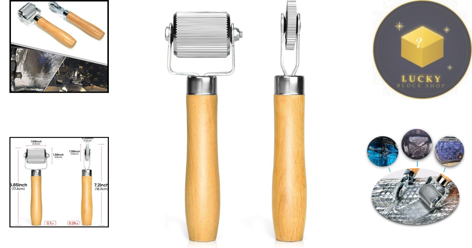 2PCS Car Sound Deadening Rollers (1.69in & 0.24in) – Effortless Insulation Tool