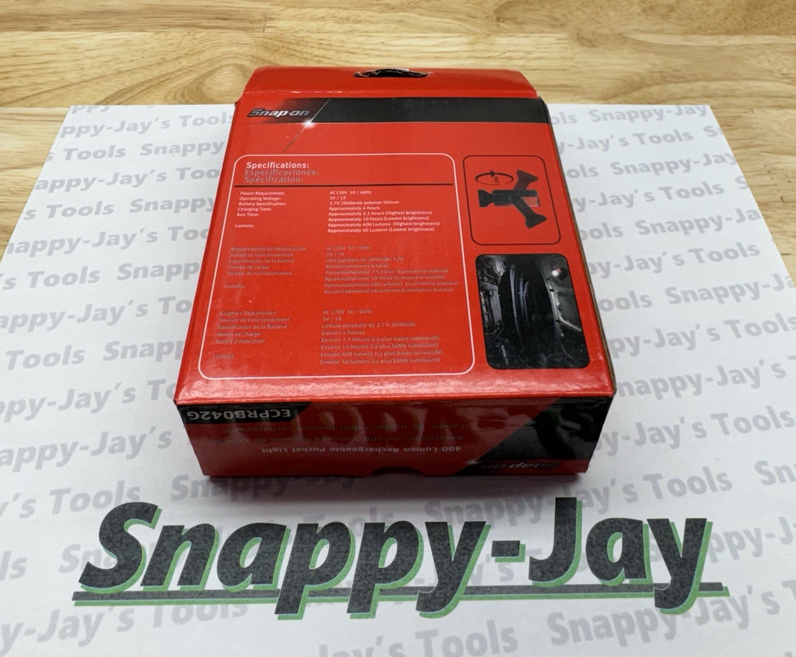 Snap-on Tools NEW GREEN 400 Lumen Rechargeable Pocket Light ECPRB042G
