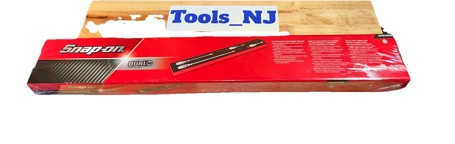 Snap On 4 pc 3/8″ Drive Dual 80 Soft Grip Flex-Head Ratchet Set 204RT04FR (RED)