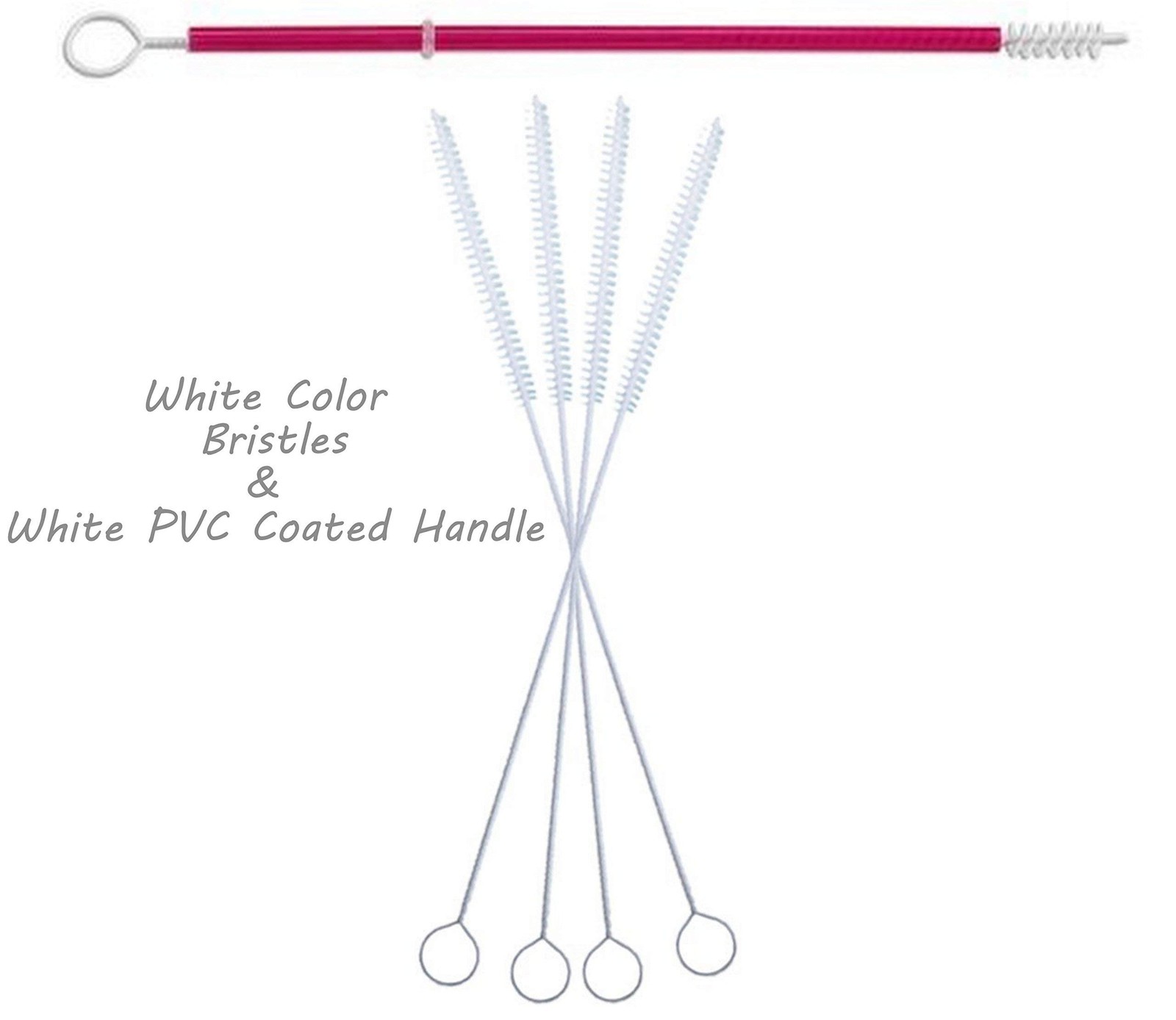 ProTool 16998 4pc 12-inch x 3/8-Inch Nylon Straw Brushes 12 inches, White