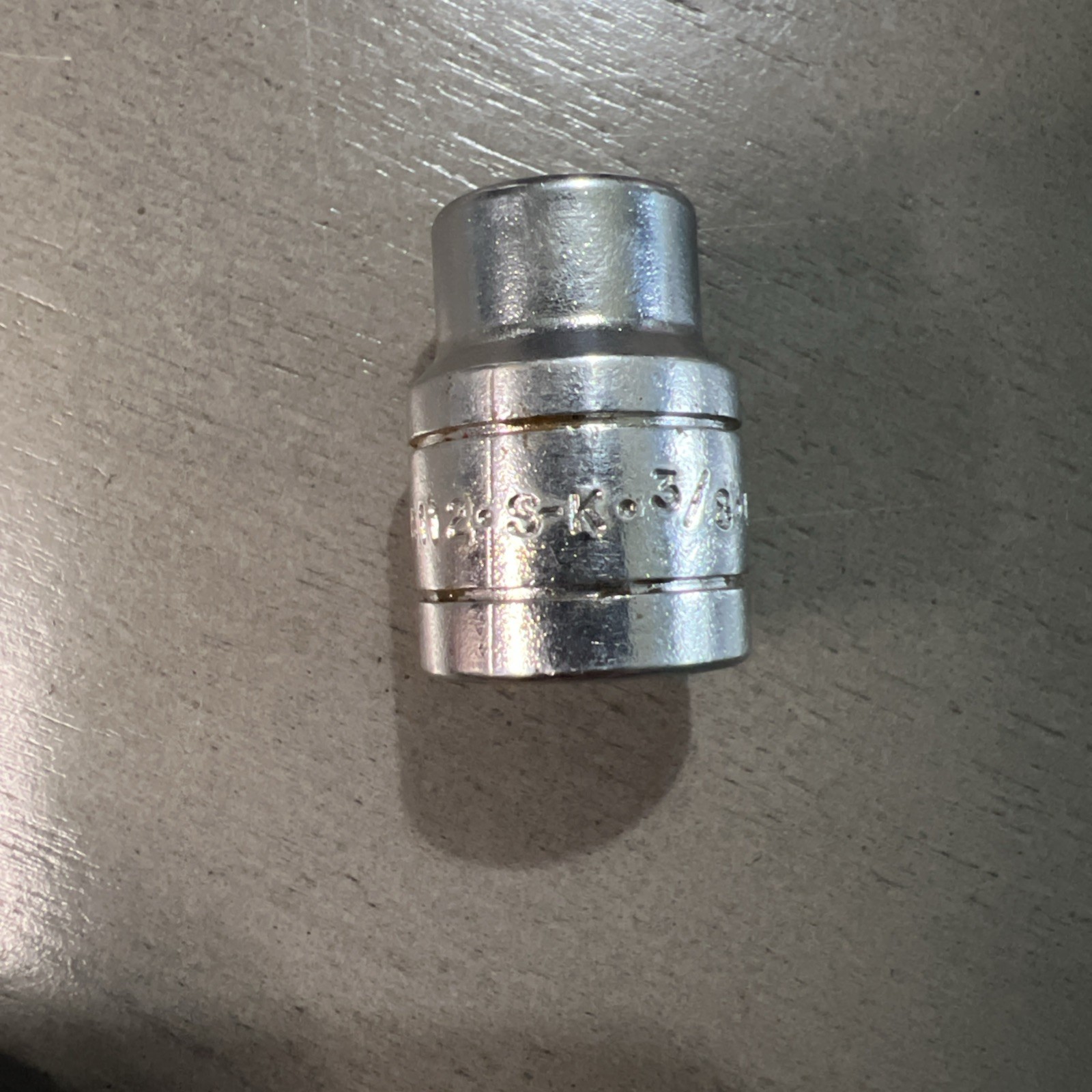 Vintage S-K Tools No.45112 3/8″ Chrome Shallow Socket 6pt 3/8″ Drive Made in USA