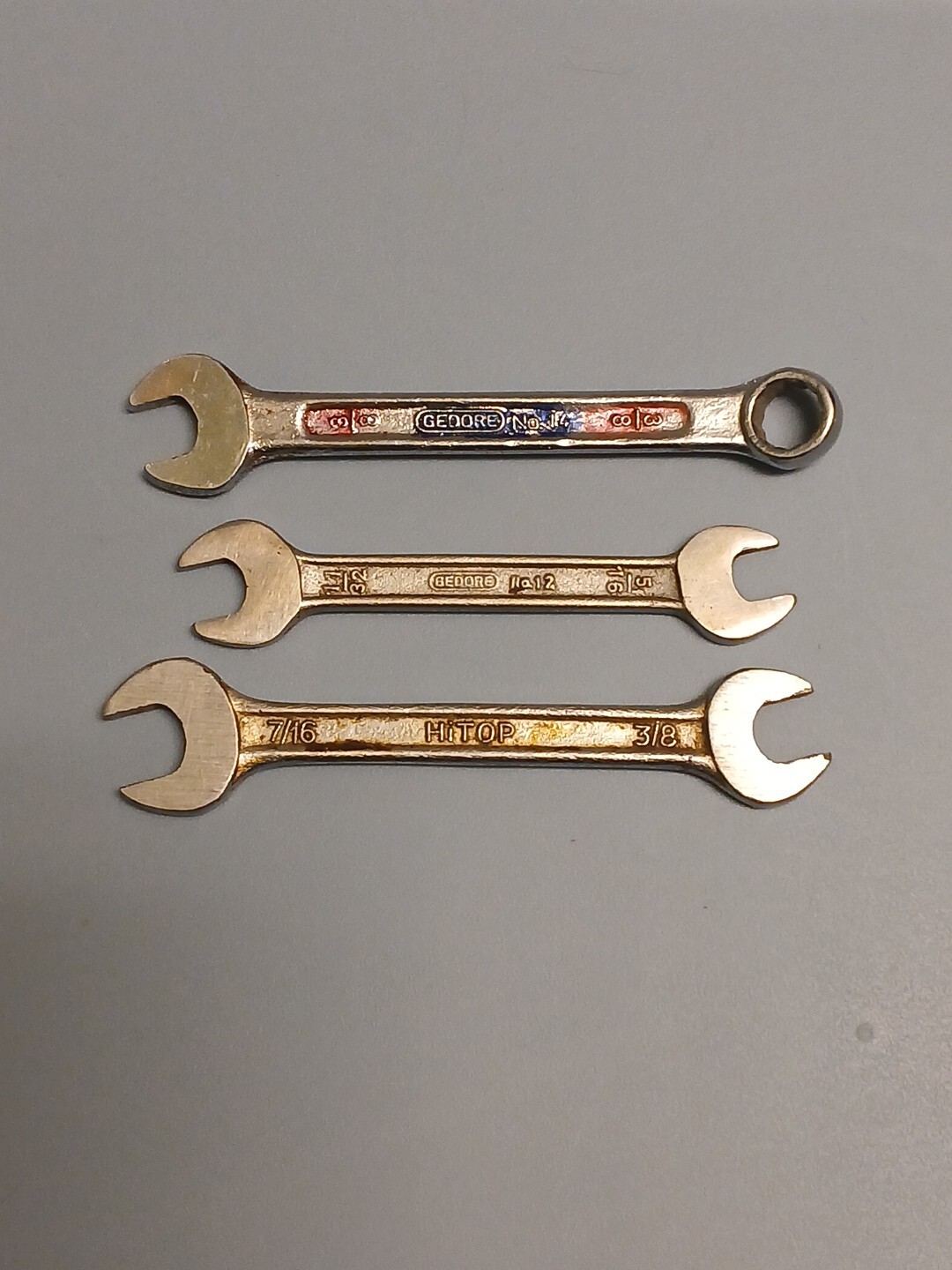 Gedore No.12 11/32″ X 5/16 Open End + No.14 3/8 12pt Combo & 7/16 X 3/8 Open Lot